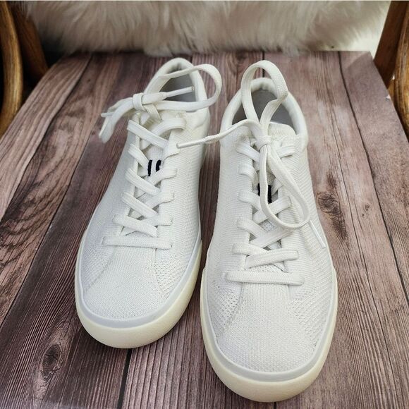Rothy's The Lace-up Bright white knit sneakers sz 7 - Picture 2 of 14